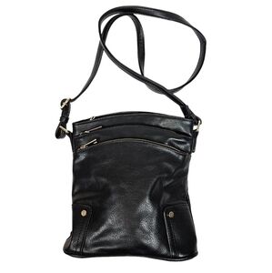 Unbranded Black Faux Leather‎ Crossbody Purse Women's Handbag